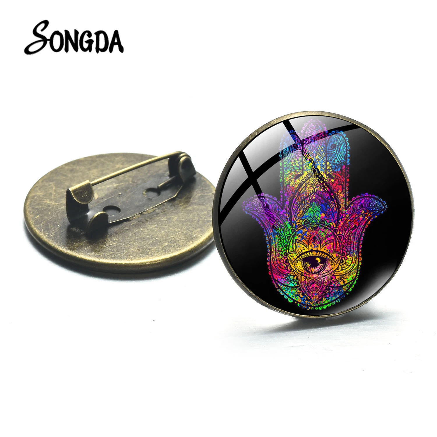 Мужская брошь с бронзовым покрытием сглаза | Украшения и аксессуары