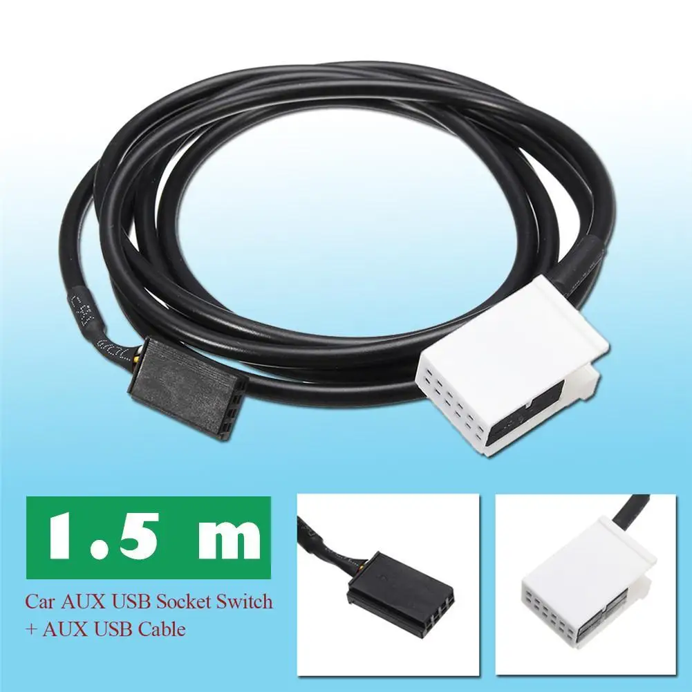 Автомобильный AUX USB разъем Переключатель стерео аудио кабель жгут в комплекте для