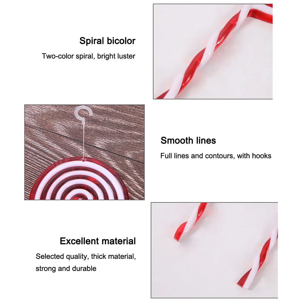 6 шт. рождественские украшения Пластиковые леденцы конфеты Подвески