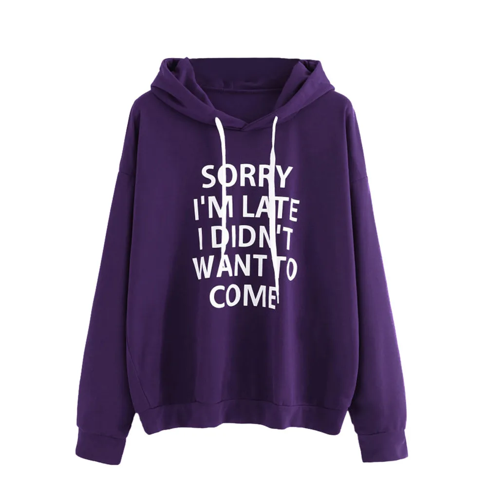 

Sweatshirt With Print Women O-neck Hoodie Jumper Long Sleeve Letter Print Sweatshirt Pullover Tops Hoodie Korean Style