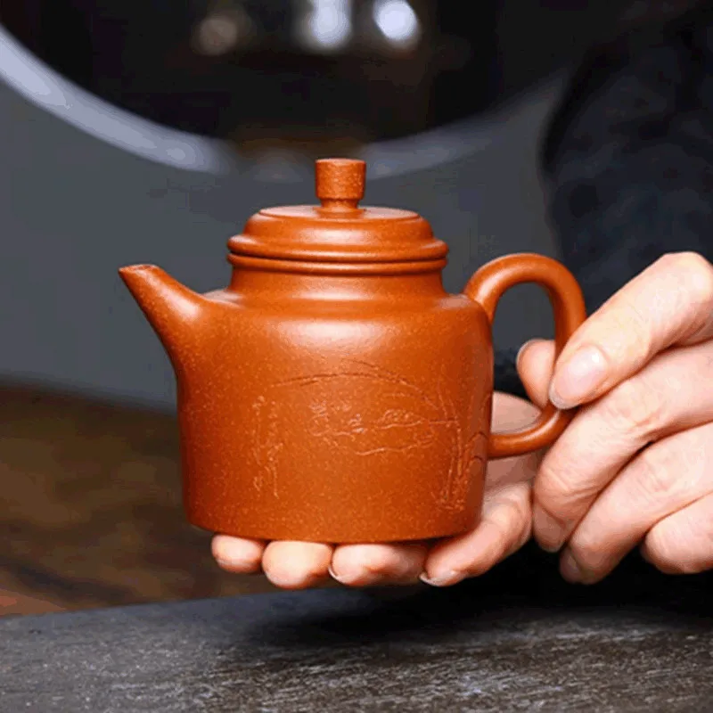 

Yixing purple clay teapot pure handmade ore descending mud Gaode bell teapot Kungfu tea set teapot capacity 200ml