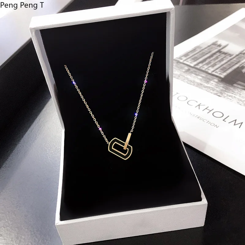 2021 корейское изысканное геометрическое ожерелье небольшой дизайн титановая