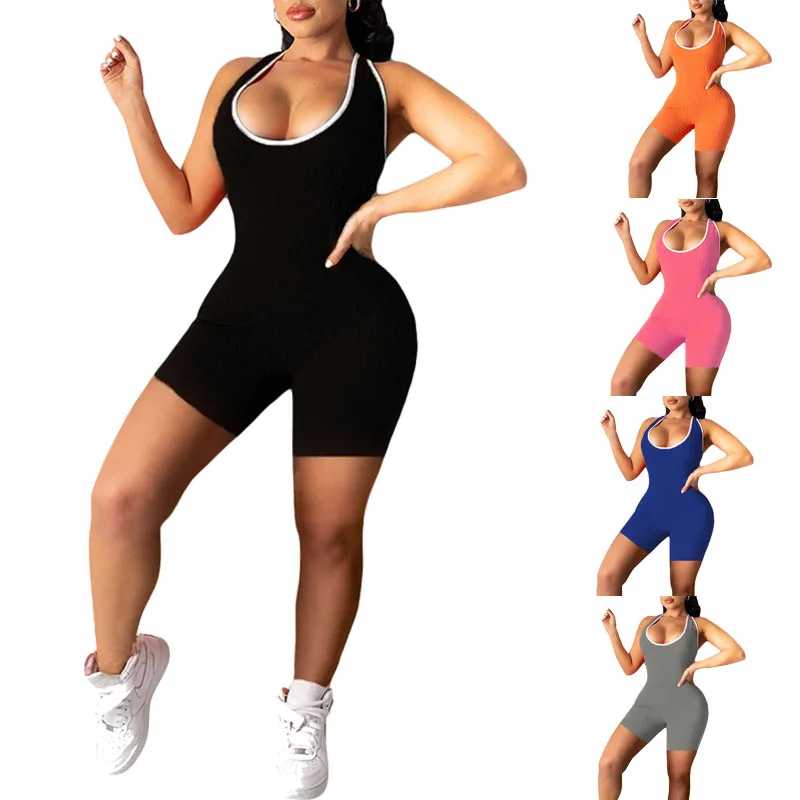 

Women Jumpsuit, Adults U-Neck Sleeveless Playsuit One-Piece Pants Sportswear For Summer, S/M/L/XL/XXL New Style 2021