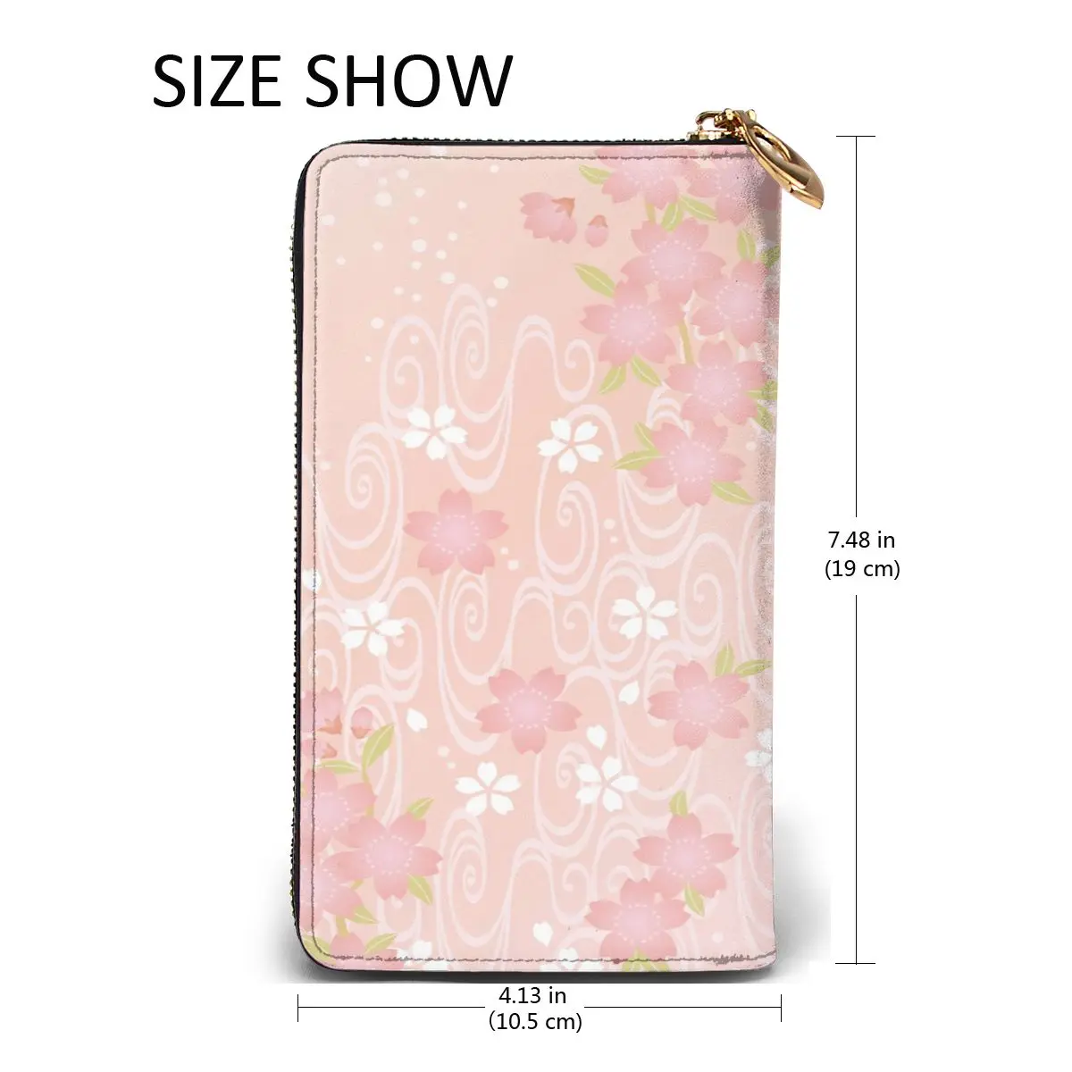 

Spring Cherry Blossom Leather Long Wallet for Credit Card Holder Clutch Bags Unisex Leather Large Capacity