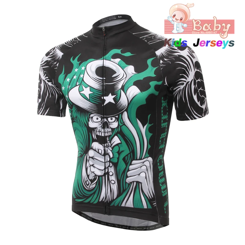 Детские футболки с коротким рукавом и черепом для езды на велосипеде одежда
