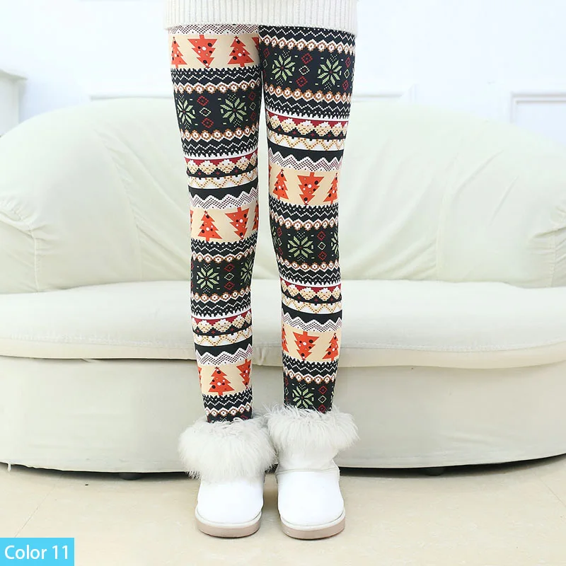 Color 11 SheeCute/леггинсы для девочек плотные теплые штаны для малышей и детей детские штаны с цветочным принтом на осень-зиму SCW101 - Цвет: Color 11