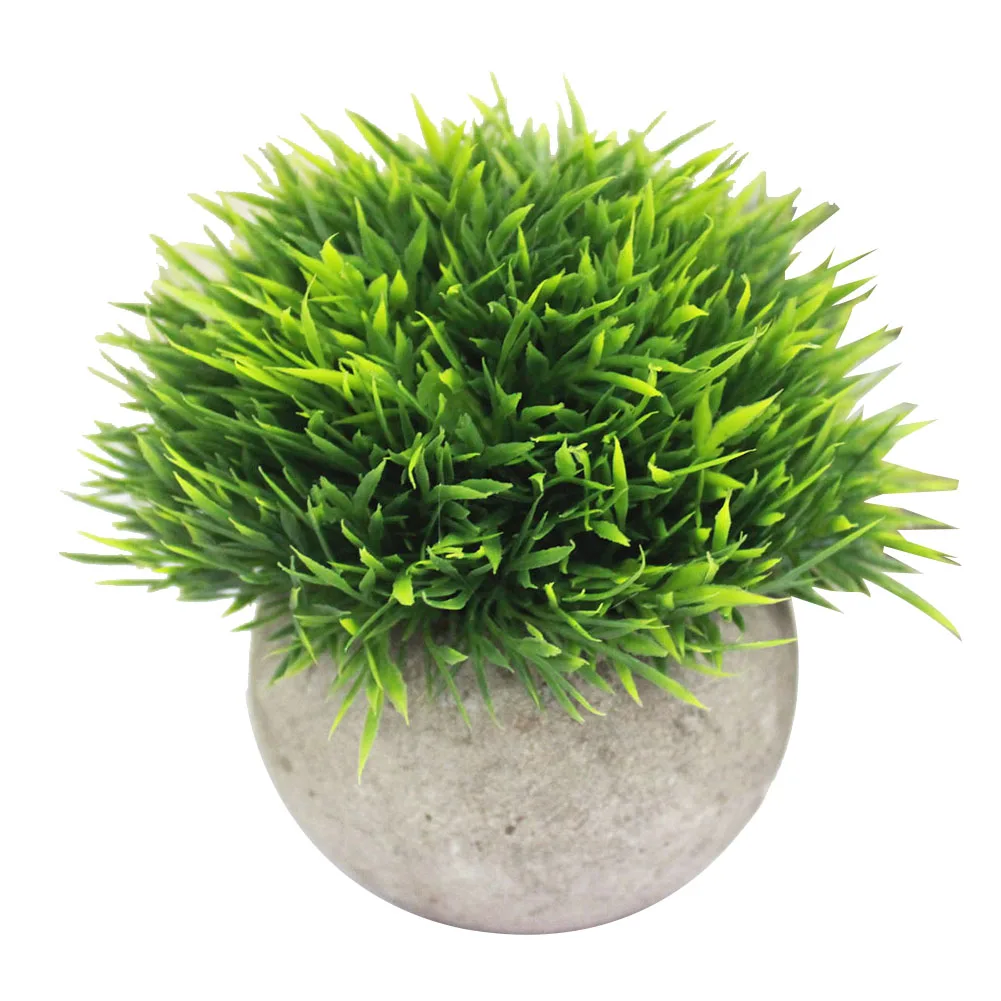 Яркий Реалистичный искусственный цветок растение трава бумажная масса горшок