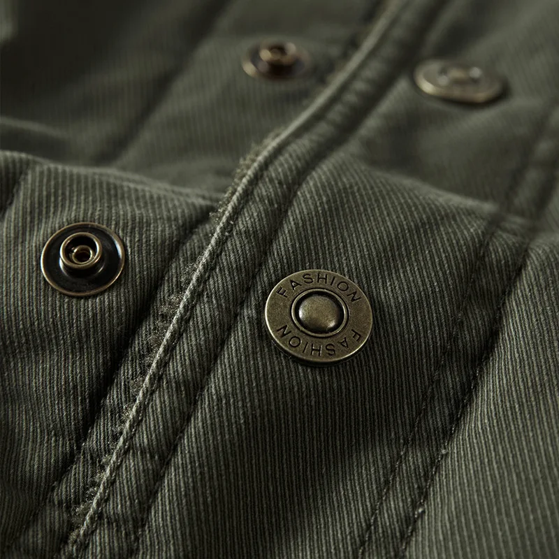 

Windbreaker Winter Jacket Men's Heavy Wool Lined Warm Jacket Men's Outdoor Military Men's Overcoat Plus M-6XL