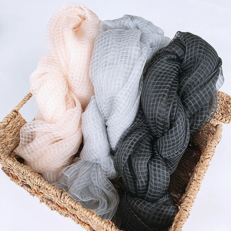 

Japanese And Korean Silk Wool Scarf Women's Shawl Spring And Autumn Thin Silk Scarf Versatile Temperament Long Shawl Scarf