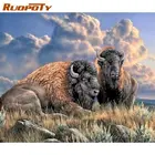 Алмазная живопись, вышивка крестиком, полная выкладка, сделай сам, 5D Алмазная мозаика крупного рогатого скота, буйвола, бизон, дикие животные, домашний декор