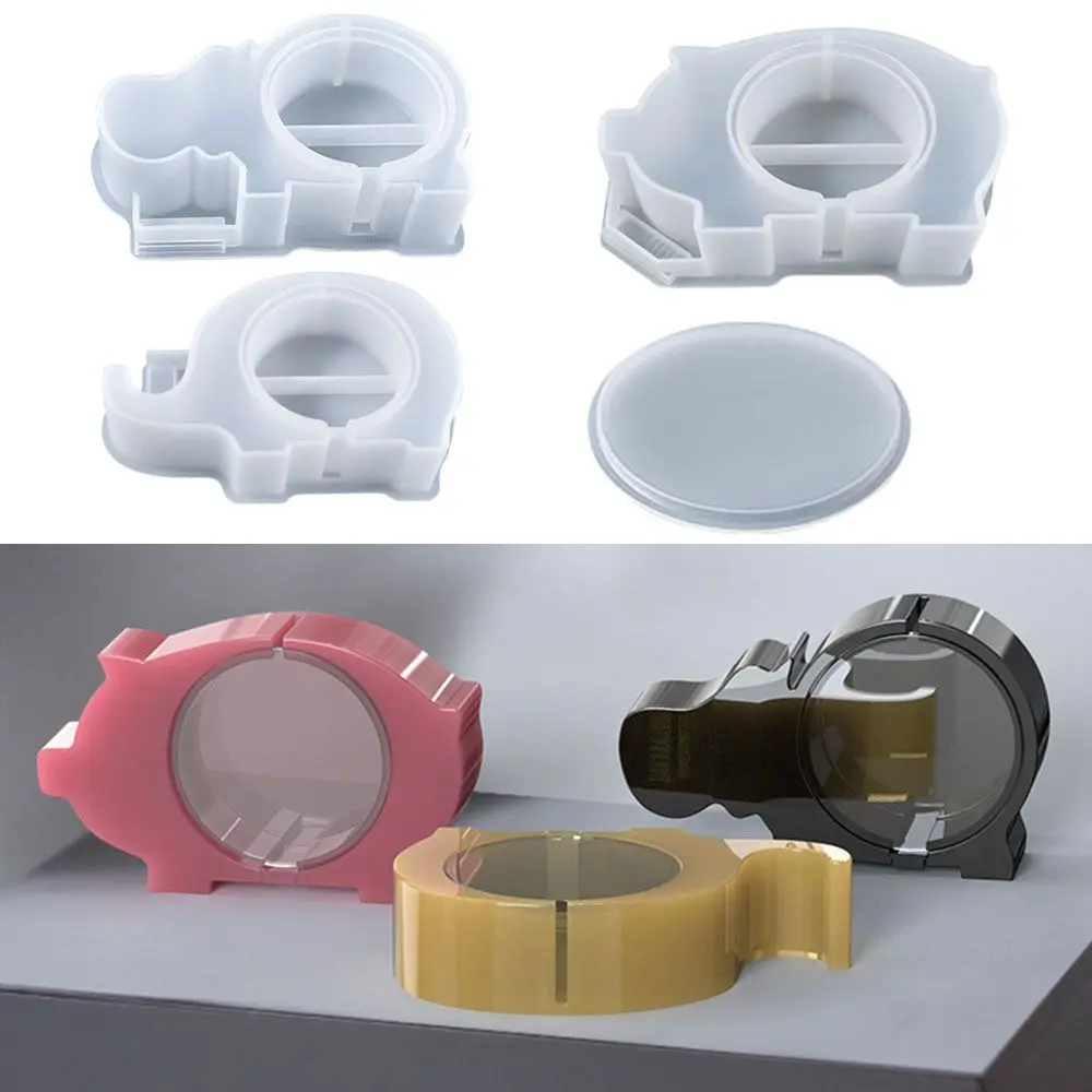 

Table Decoration Money Box Resin Casting Mirror Silicone Mold Animal Shape Piggy Bank Hippo Elephant Piggy Resin Mold
