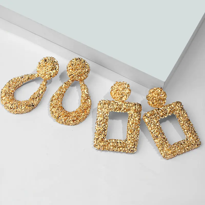 Женские серьги с кристаллами JJFOUCS роскошные геометрические металлические