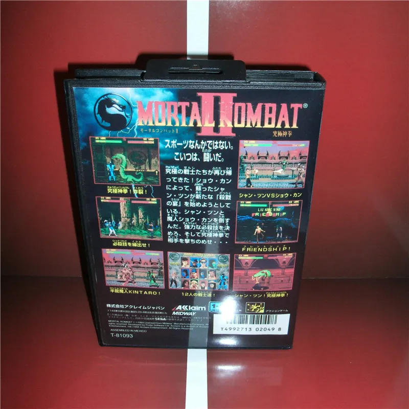 Mortal Kombat 2 Japan чехол с коробкой и руководством для MD MegaDrive Genesis игровая консоль 16 бит