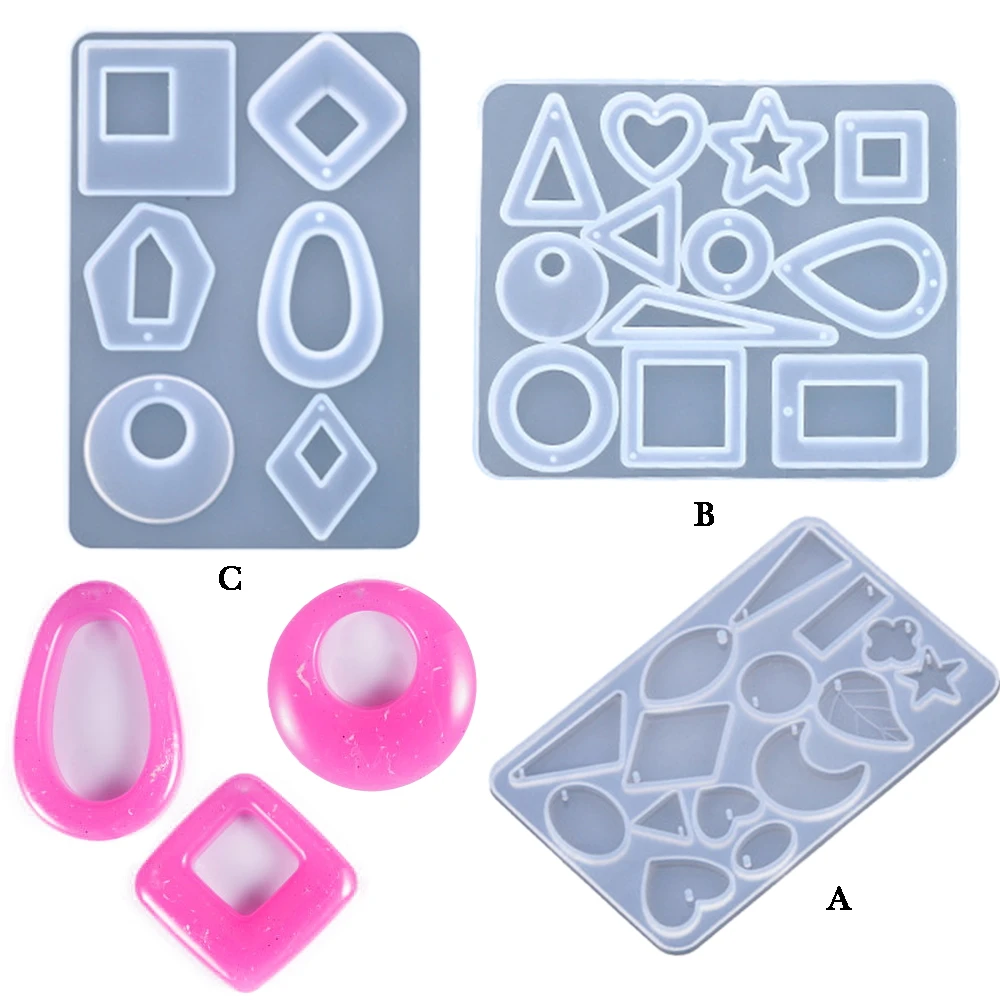 

1PCS Earring Necklace Pendant Silicone Resin Mould Jewelry Mold Dried Flower Accessories Decorations Making Tools