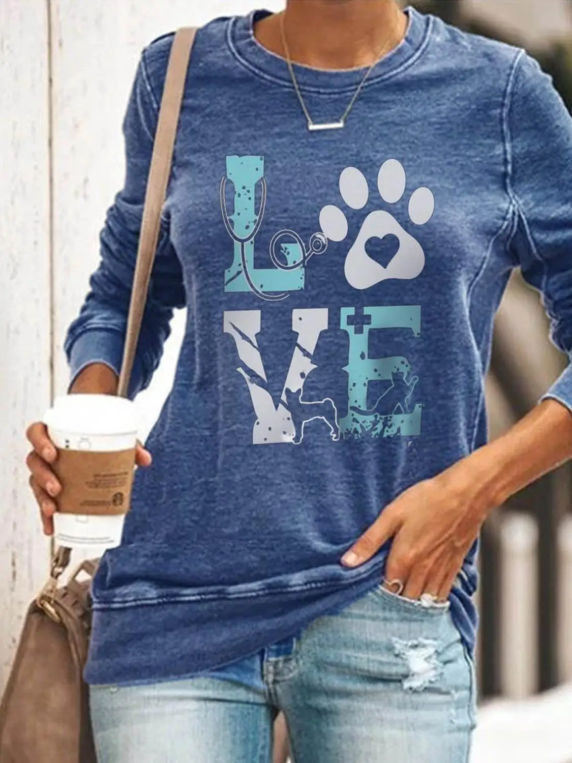 

Casual O Neck Cute Cat Colorful Deer Animal Print Long Sleeve Women Tshirt Wild Pullover Letter Large Size Ladies Tee Moda Mujer