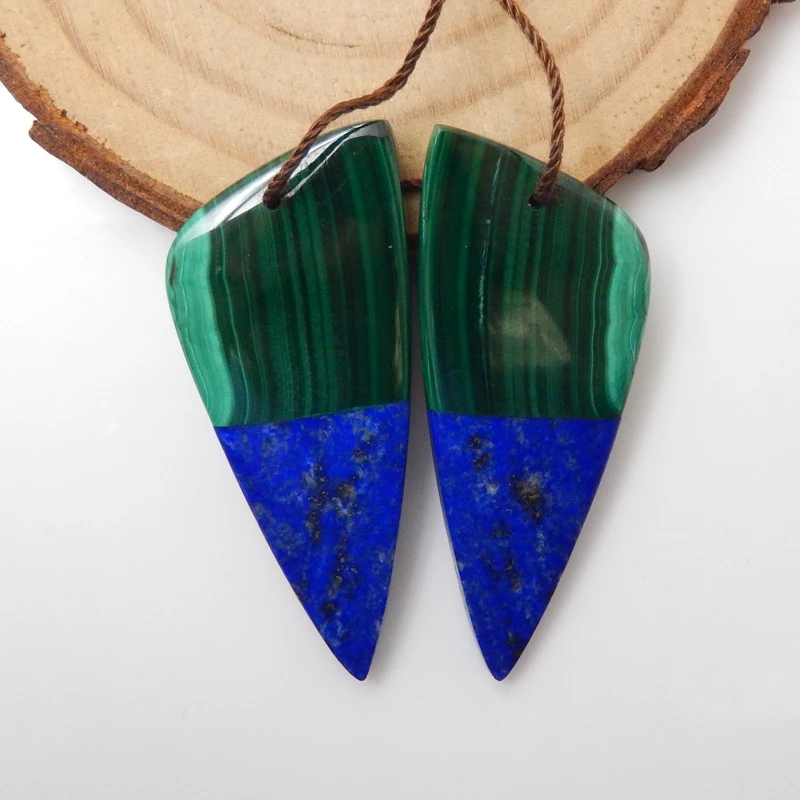 Серьги с лазуритом и малахитовой серьги женские ювелирные изделия сделай сам для