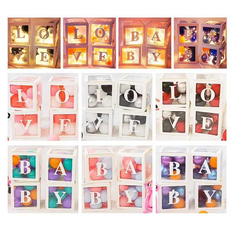 

Wedding Bridal Shower Decorations Balloon Box White Transparent A - Z Letters For Engagement Bachelorette Parties Wedding Prop