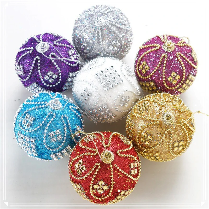 5 шт. Красочные Блестки из горного хрусталя Роскошные рождественские шары