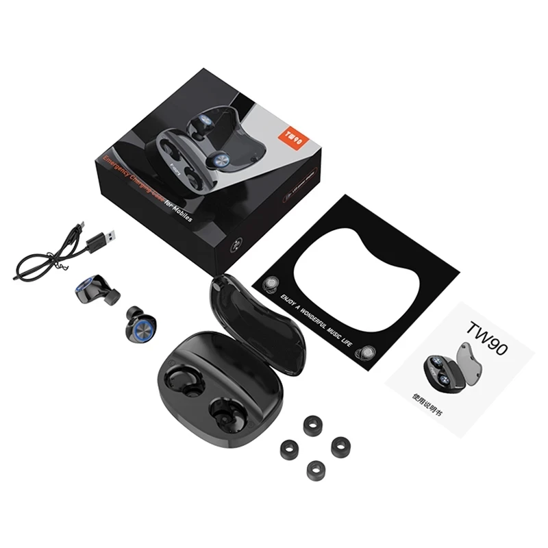 

TW90 TWS Wireless Earphones Bluetooth Headphone LED Digital Display Sport Earbuds For Huawei Iphone Xiaomi Oppo Business Headset