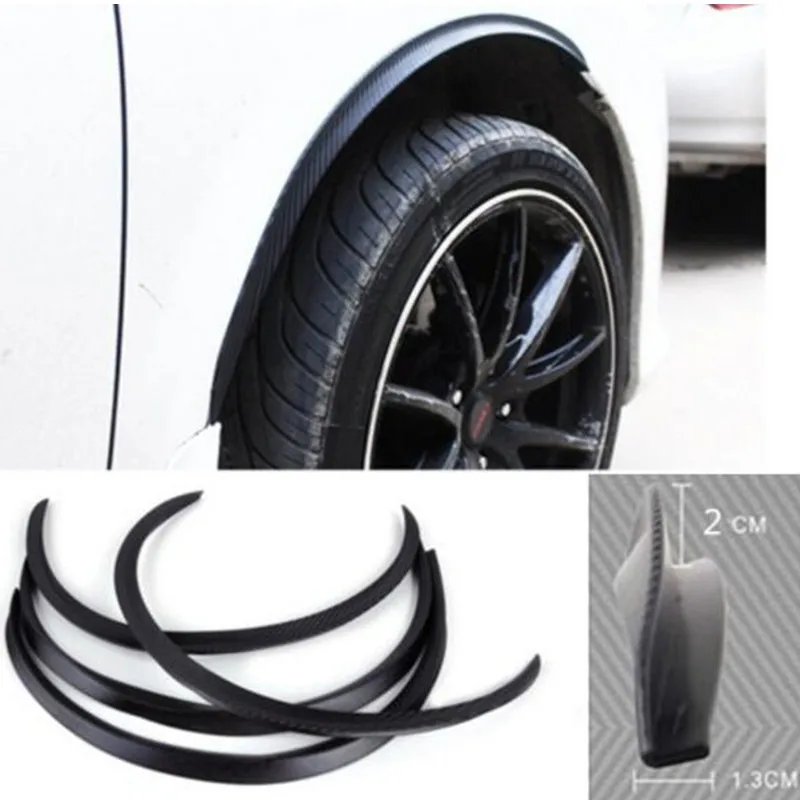 4PCS Car Truck Carbon Fiber/ Black Rubber Wheel Eyebrow Protector Lip Sticker Trim Fender Flare Anti-Scratch For Ford VW Audi | Автомобили