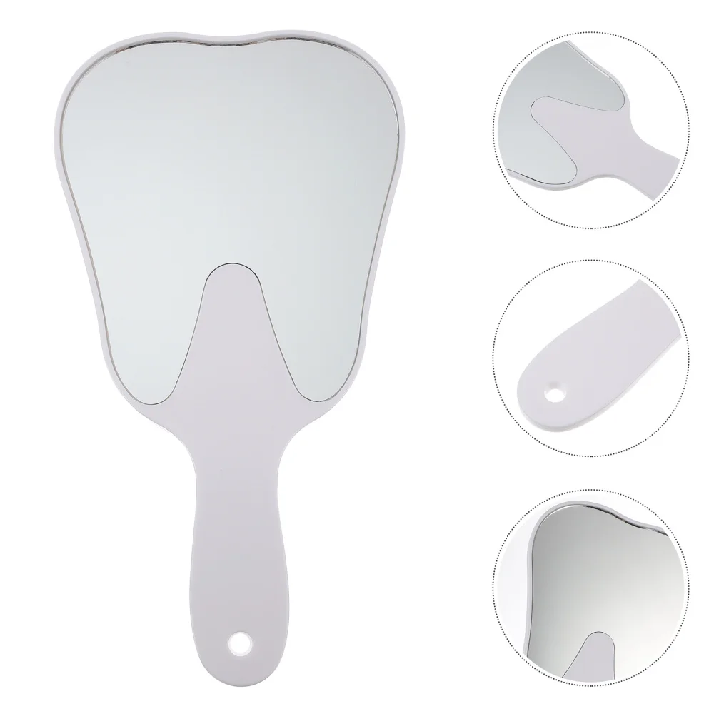 

Tooth Shaped Hand Held Mirror Adorable Mirror Oral Teeth Care Mirror