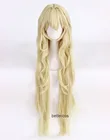 Гоблин убийца жрица Косплэй парик длинные светильник золотистый термостойкие синтетические волосы парик + парик Кепки