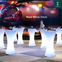 2021 led luminous cocktail table bar creative lighting furniture round plastic table coffee table stool bar decoration