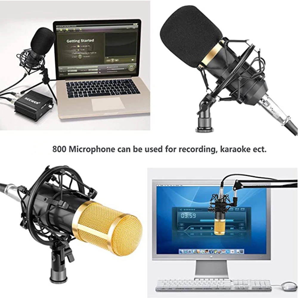 BM800 Studio Condenser Recording Microphone USB Microphone for PC Karaoke KTV Radio Braodcasting Singing Recording computer