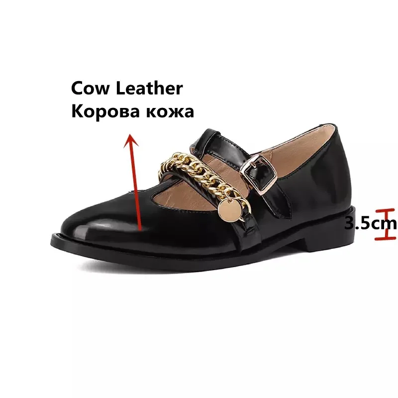 

Sexy Women's Shoes Genuine Leather Chunky Heels Pumps Concise Metal Decoration Night Club Office Lady Shoes Woman Heels