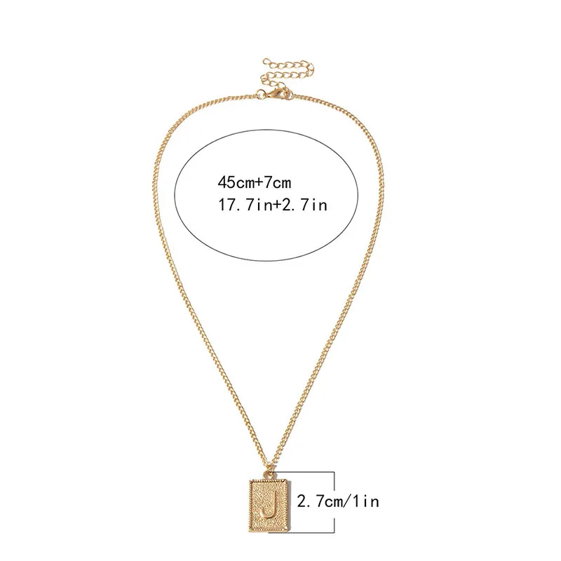 

Vintage Women Gold Chain Metal 26 Letter Pendant Necklace Choker Jewelry Gift New Fashion