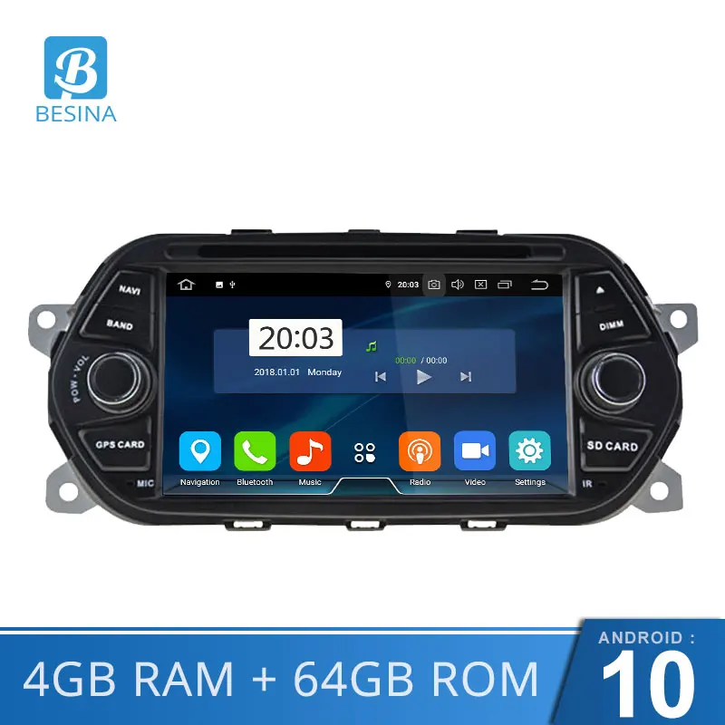Besina In Dash Android 10 0 автомобильный dvd плеер для Fiat Tipo Egea 2015 2016 2017 авто радио WiFi стерео GPS
