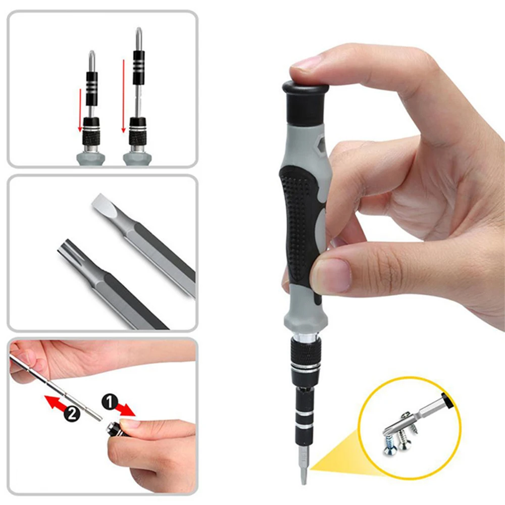 

115pcs Protable Magnetic Precision Screwdriver Tool Set For Watch Mobile Phone Computer Disassemble Vanadium Steel Durable