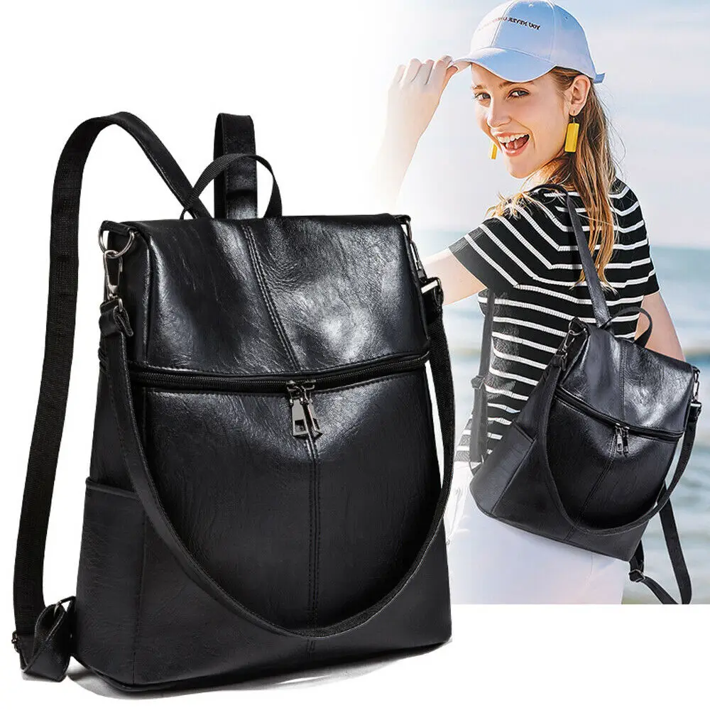 

2020 new women's anti-theft backpack British style fashion PU leather Solid school bag casual portable travel shoulder bag