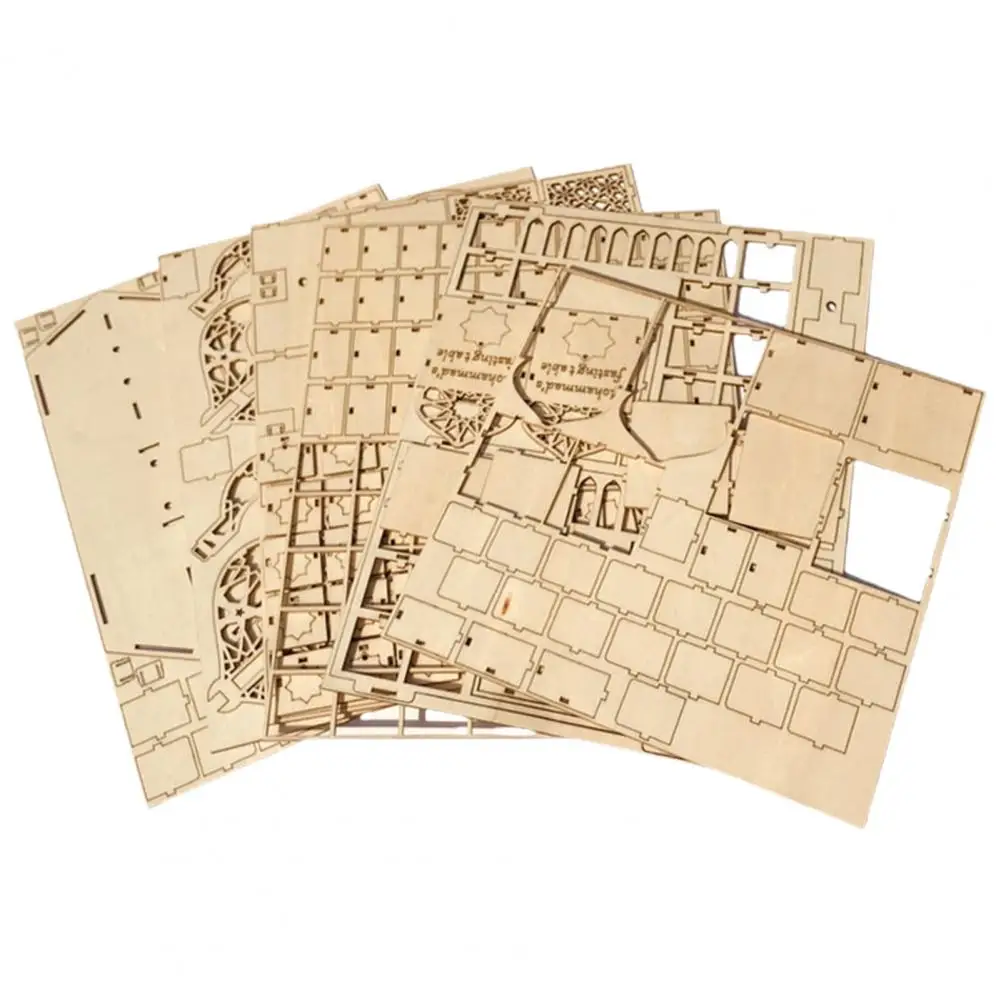 

Wooden Eids Mubarak Ramadans Advent Calendar LED Light DIY Muslims Islamics 30 Grids Countdown Drawer Decorations