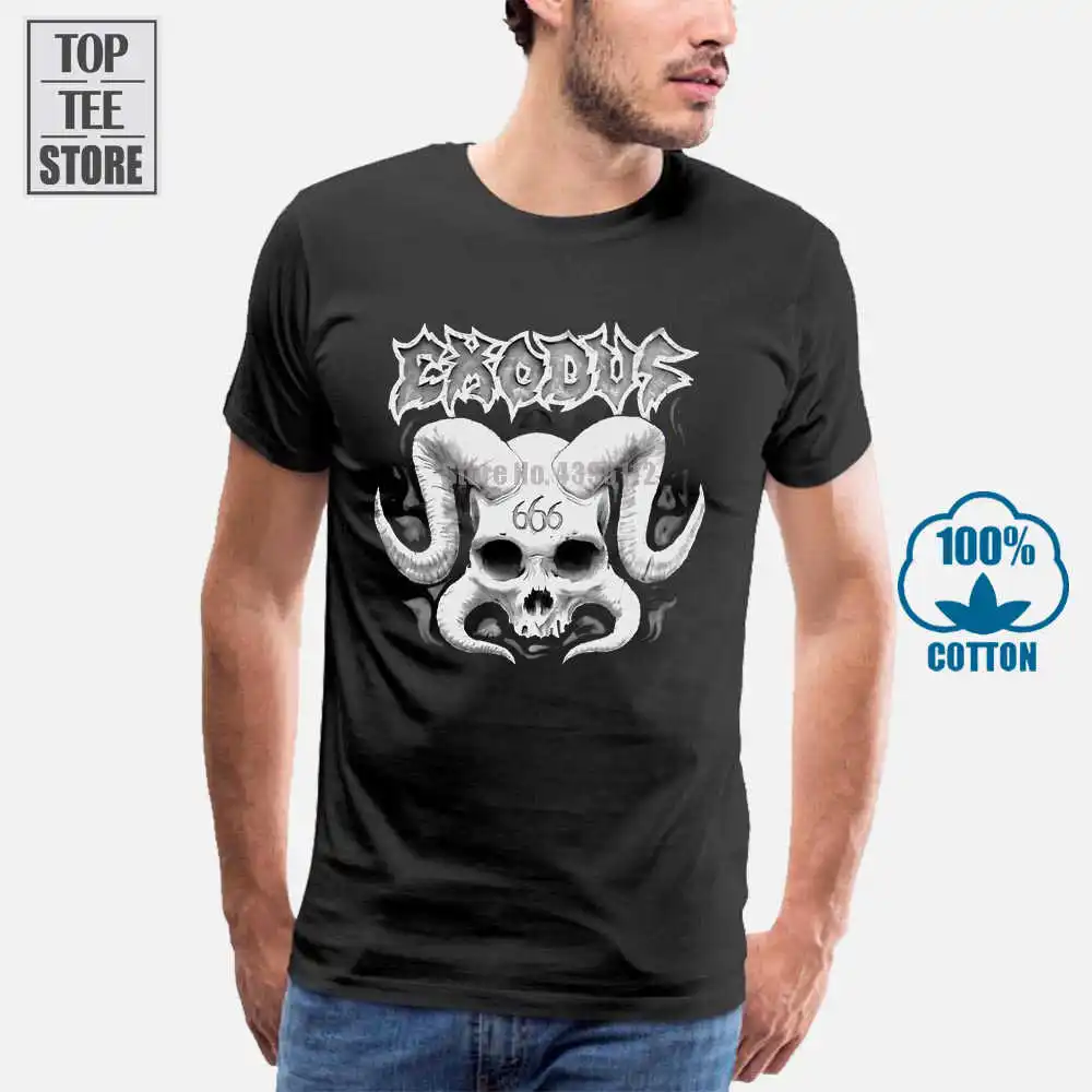 Exodus Horned Skull Shirt S M L Xl Официальная футболка Thrash Metal новая|metal t shirt|t shirtskull shirt |