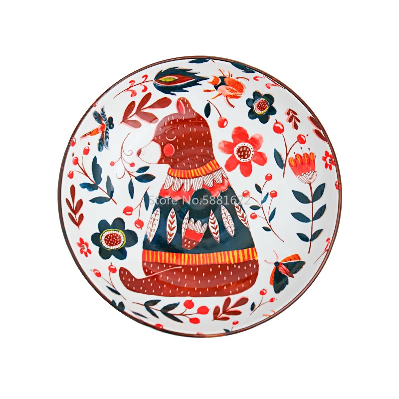 Керамическая посуда подглазурная цветная Медвежья домашняя | Дом и сад