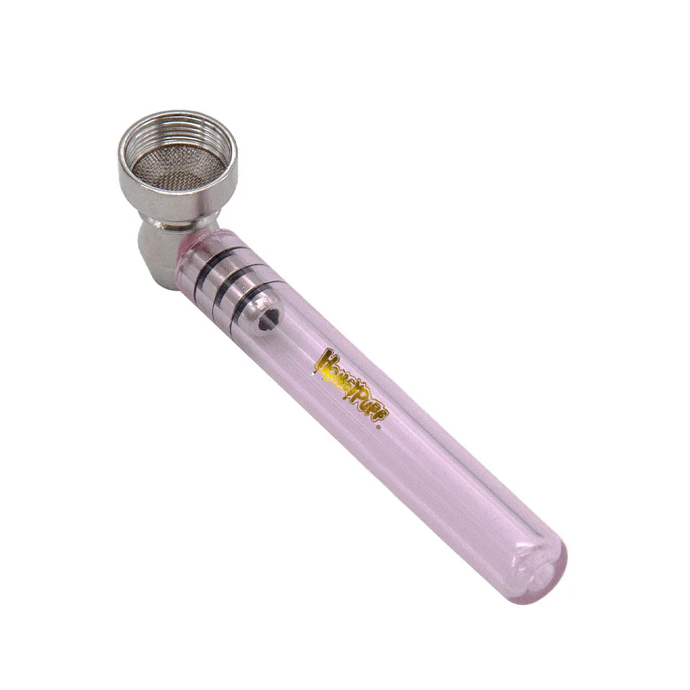 Витражная труба длина 93 мм со съемной металлической чашей прозрачная травяная