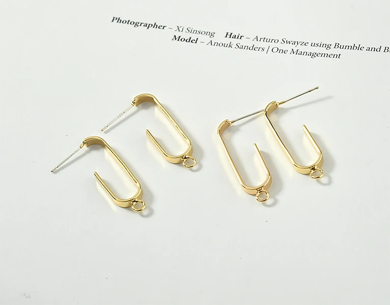 Позолоченные 14K простые геометрические открытые u образные с висячими