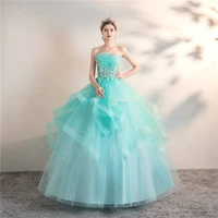 ice blue quinceanera dresses 2022 party prom elegant strapless ball gown 6 colors formal homecoming dress custom size
