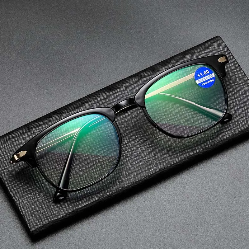 

Stylish Retro Design TR90 Flexible Classic Square Full Frame Anti blue light Reading glasses for reader +1.0 to +4.0