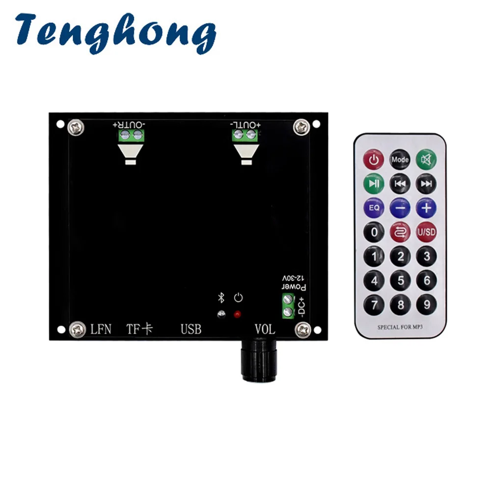 

Tenghong TDA7498 100W*2 Bluetooth 5.0 Wireless Digital Power Amplifier Board Stereo Audio AMP Amplificador TF Card USB Disk DIY