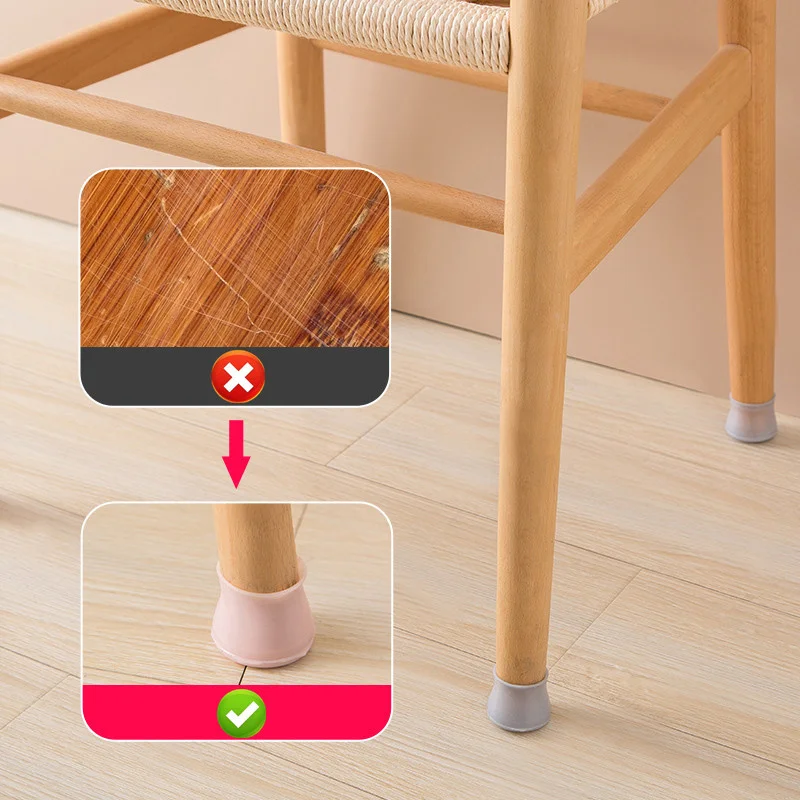 

8/12/32PCS Table Chair Leg Silicone Cap Pad Furniture Rubber Feet Cover Floor Protector Non-Slip Mat Caps Foot Protection