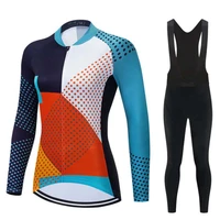 womens autumn spring new fashionable long sleeve cycling set with special patterns jersey breathable anti pilling clothing