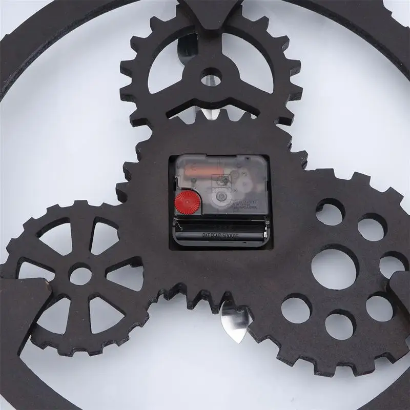 

Vintage Handmade Wall Clock European Retro Decorative Luxury Art Big Gear Wooden Large Wall Clock Decoration Gift