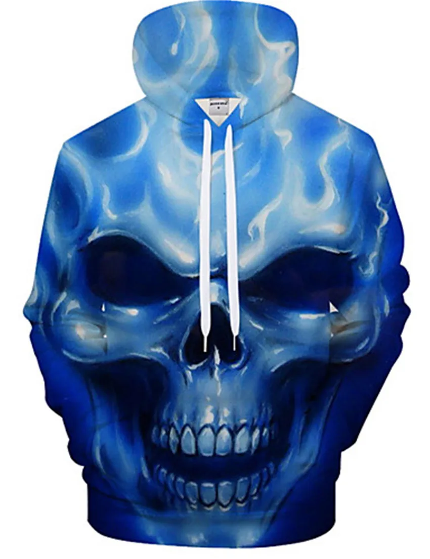 

KISSQIQI Men Sweatshirt 3D Printed Creative Skulls Men's Hoodie Casual Fashion Tracksuit Men's Hoodie Maximum Size S-5XL