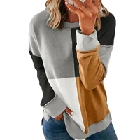 autumn fashion womens solid color clash color pullover long sleeve casual womens hoodie warm windproof womens hoodie top
