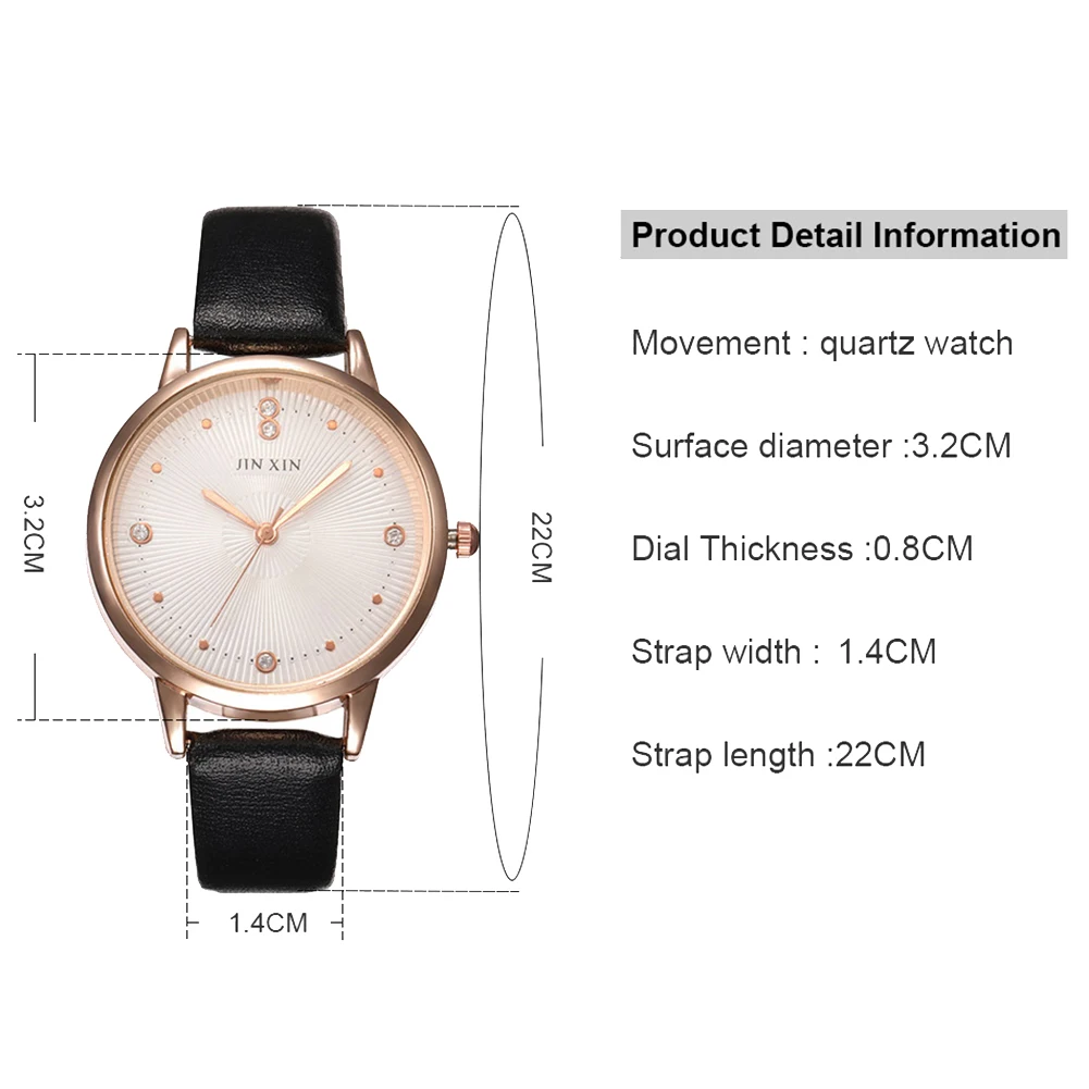 Модные Простые повседневные стразы заклепки инкрустированные круглый циферблат