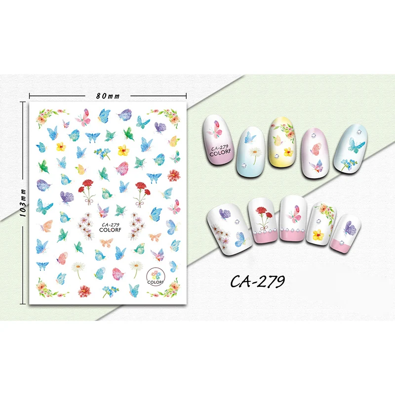 

3D Butterfly Nail Art Stickers Decals Decoration Mix Colourful Patterns SOYW889