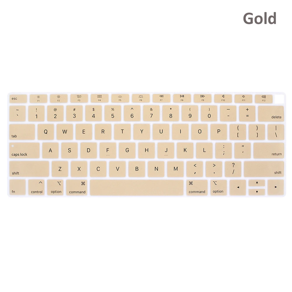 gold Силиконовый чехол для клавиатуры для ноутбука Мягкая красочная Защитная пленка для кожи защита от пыли водонепроницаемый для MacBook Air 13 дюймов выпуска A1932 - Цвет: gold