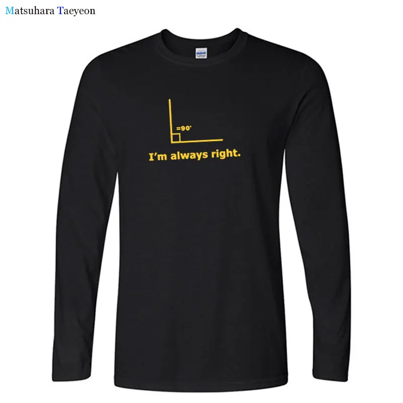 

Забавные им всегда прав Математика хлопковая Футболка с принтом для мужчин, материал хлопок, футболки, топы, футболки с длинным рукавом на к...
